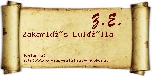 Zakariás Eulália névjegykártya